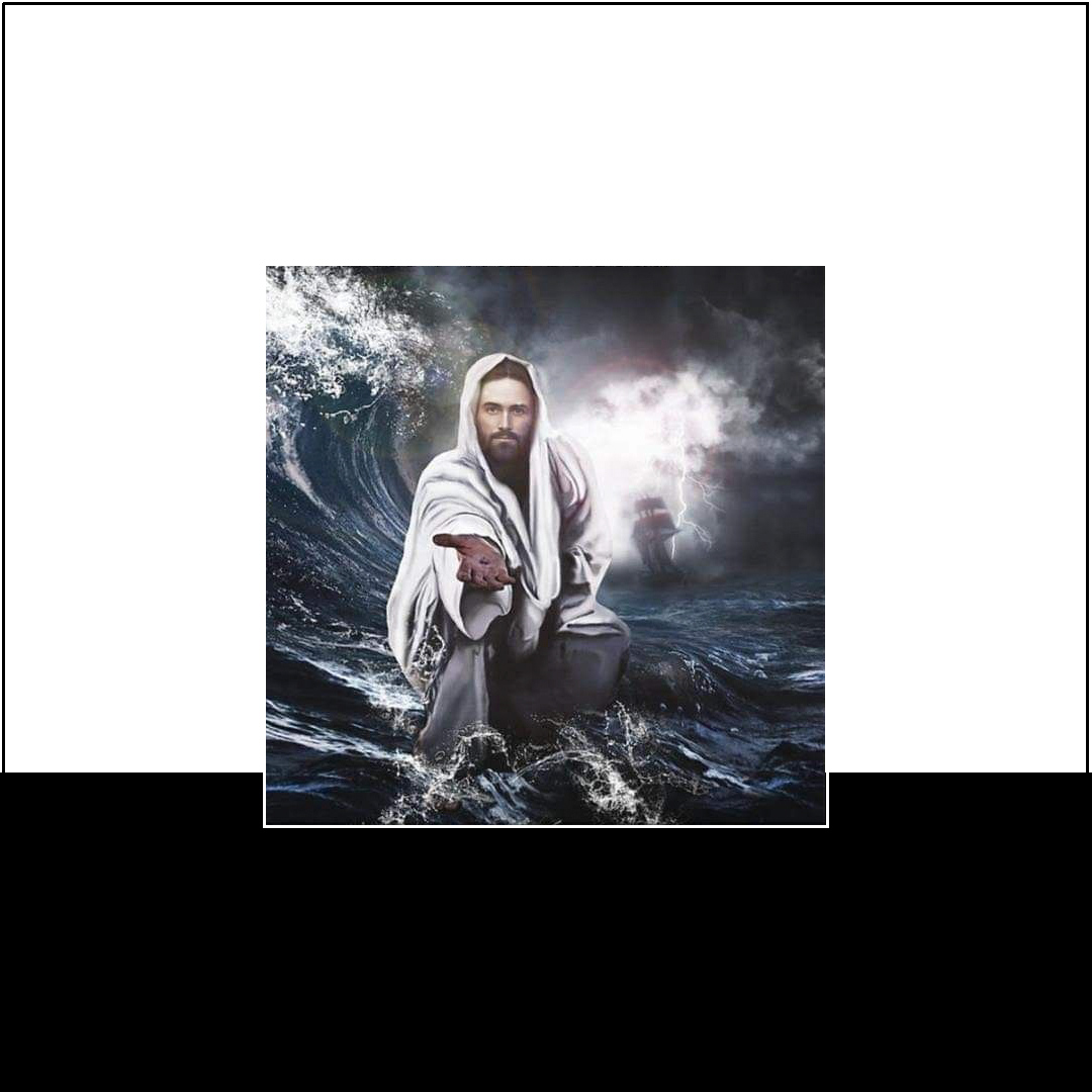 Jesus crossing the divide between dark and light to reach the lost